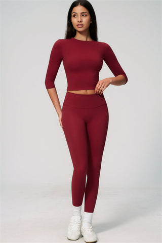 The Natalia Half-Sleeve Top Leggings 2-Piece Set