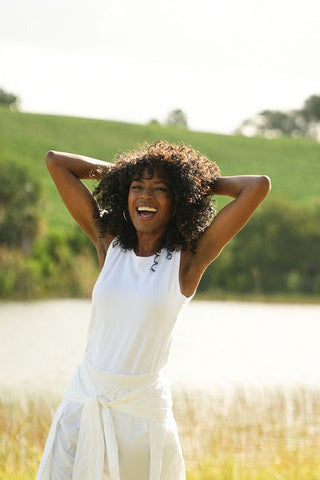 Cotton Lycra Ruche Tank - White - Glamourous Grace