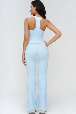 The BoldFit Crop Top Flared Leggings 2-Piece Set