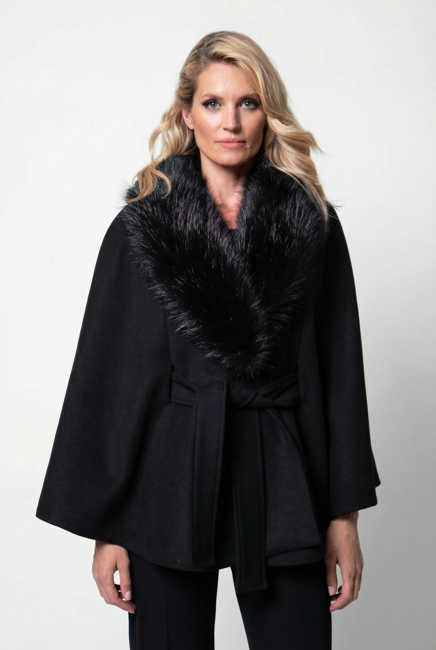 Black Wool Cape, Selina