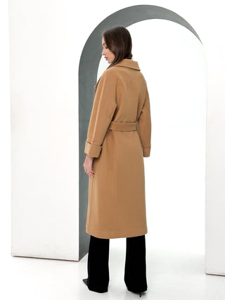 Monique Tailored Cashmere Wool Blend Coat in Bluff