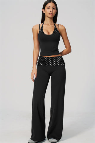 The Enliven Halter Tank Top Straight Leg Pants 2-Piece Set