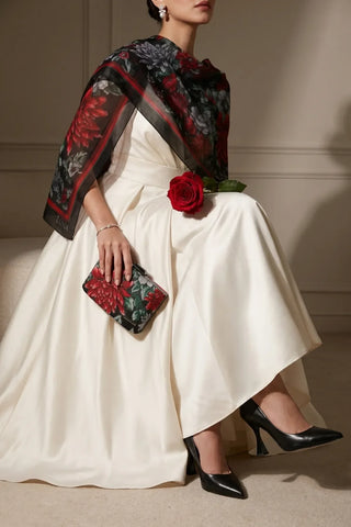 Red Floral Clutch Bag, Regina
