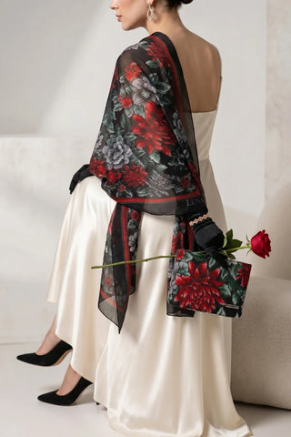 Red Floral Clutch Bag, Regina