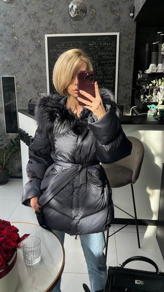 Orchid Genuine Fur Trim Down Parka