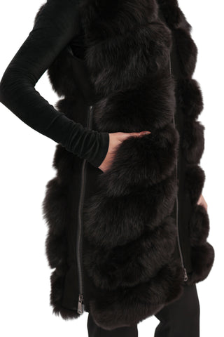 Genuine Polar Fox Fur Vest 90 cm