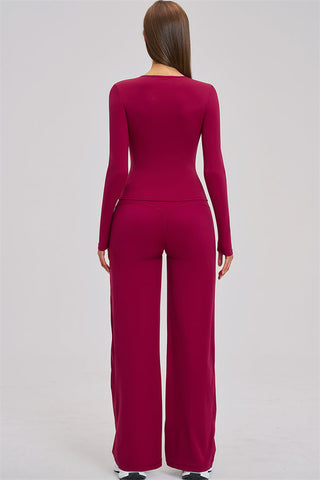 The Dynamic Long Sleeve T-shirt Straight Leg Pants 2-Piece Set