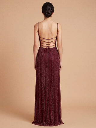 Spaghetti Strap Beaded Gown | Lara 9917