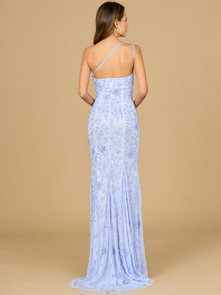 One Shoulder Beaded Gown with Slit - Glamourous Grace