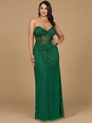 Embellished Strapless Gown with Slit | 9953 - Glamourous Grace