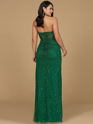 Embellished Strapless Gown with Slit | 9953 - Glamourous Grace