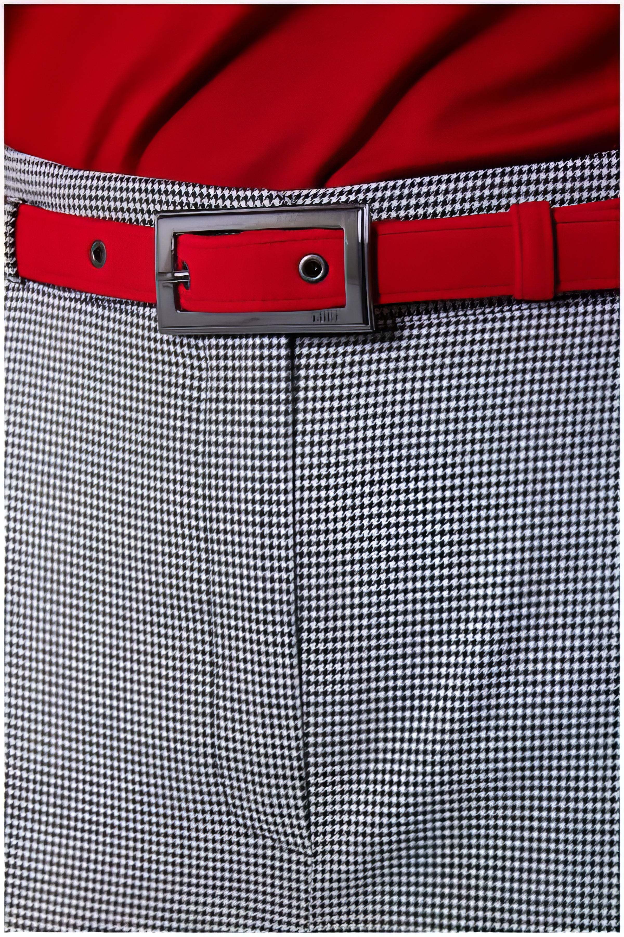 Multicolor Houndstooth Tailored Pants, Elena