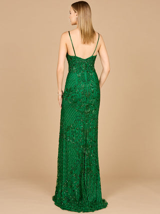 Body Con V-Neck Beaded Gown - Glamourous Grace