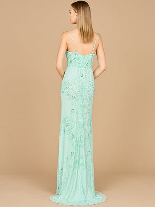 Body Con V-Neck Beaded Gown - Glamourous Grace