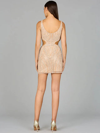 V-Neck Short Dress with Cutouts - Glamourous Grace