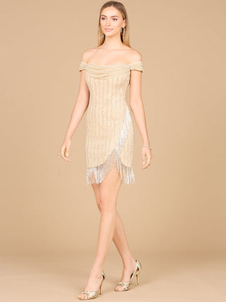 Off Shoulder Fringe Wrap Dress - Glamourous Grace