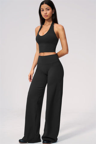 The Twirl Wide Strap Halter Crop Top