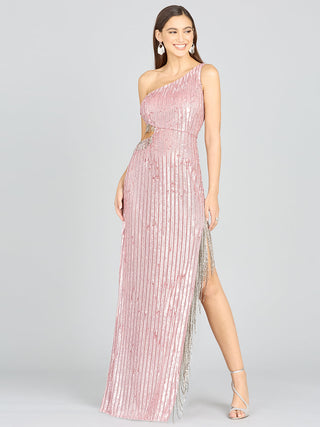 Wendy Beaded Fringe Gown - Glamourous Grace