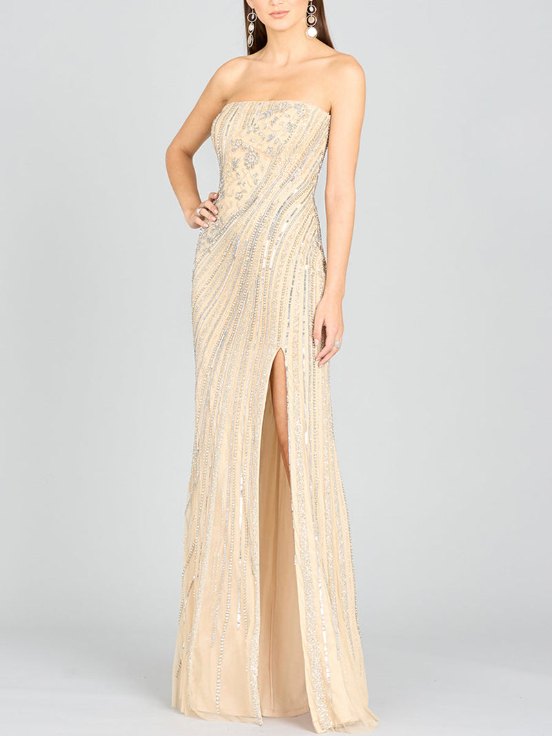 Freddy Strapless Beaded Gown - Glamourous Grace