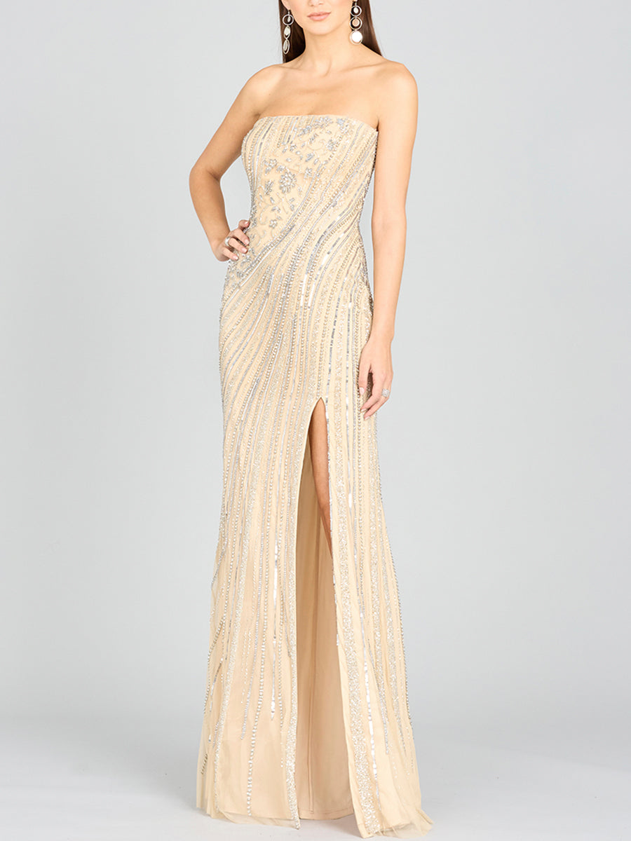 Freddy Strapless Beaded Gown - Glamourous Grace