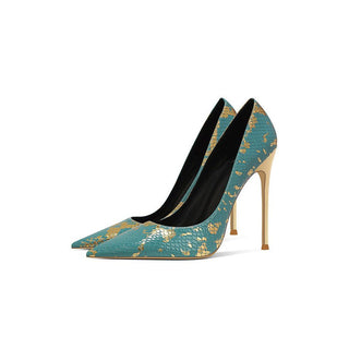 Women's Snake-Print Pointed-Toe Stiletto Heels