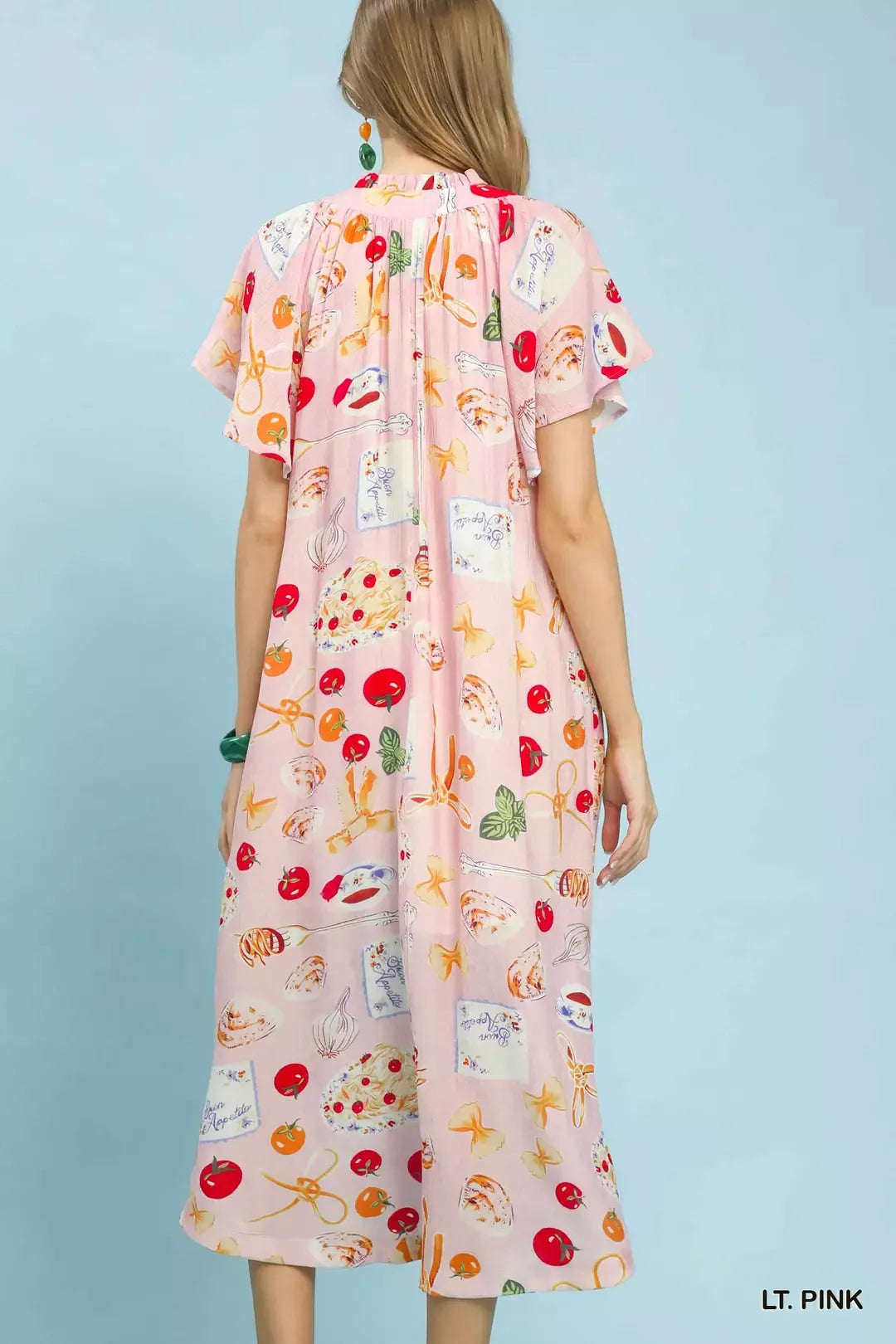 Umgee Abstract Print Flutter Sleeve Midi Dress - Glamourous Grace