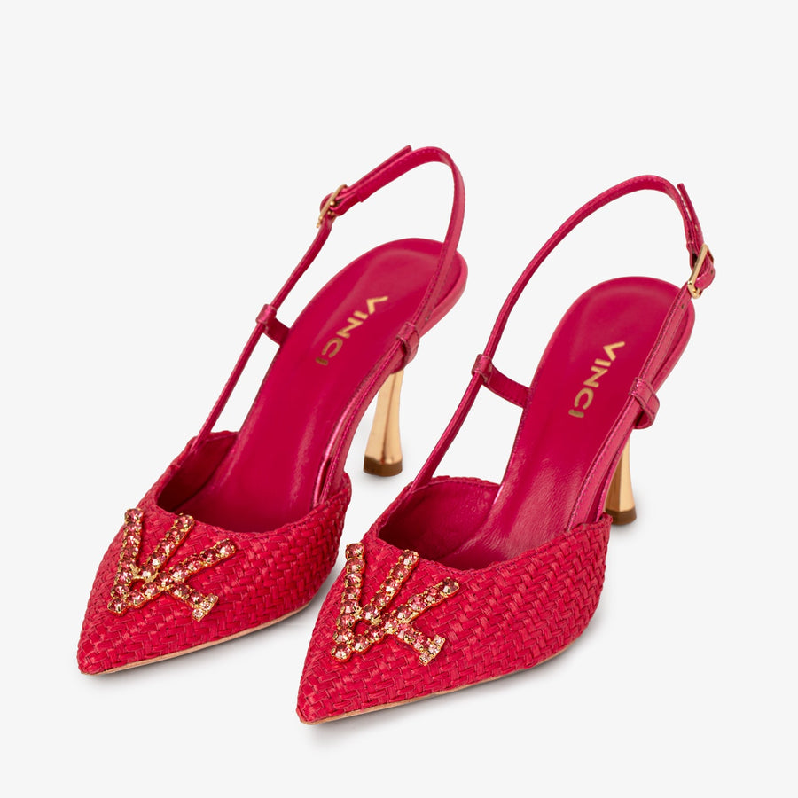 The Luna Fuchsia Leather Slingback Women Sandal - Glamourous Grace