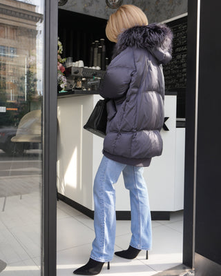 Orchid Genuine Fur Trim Down Parka