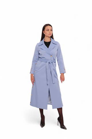 Jackie Trench Coat in Sky Blue