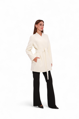 Opera Cashmere Blend Overcoat in White