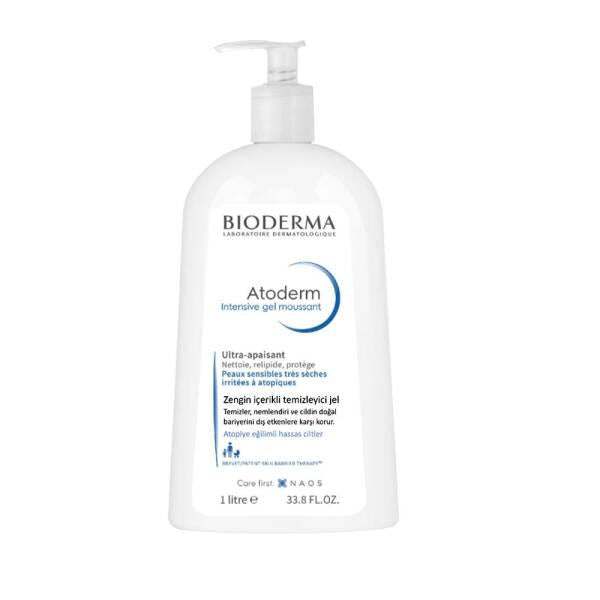 Bioderma Atoderm Intensive Foaming Gel Cleanser for Dry Skin - Fragrance-Free, 1L - Glamourous Grace