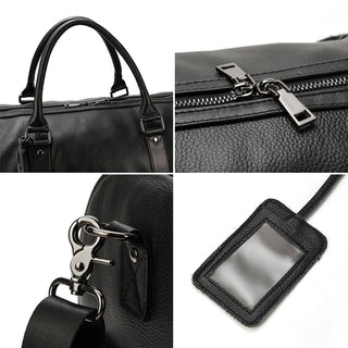 Handmade Full Grain Leather Carry-on Bag, Vintage Men's Travel Duffle & Gym Bag