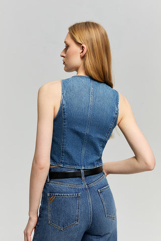 Blue Horizon Denim Vest HJ903 - Glamourous Grace