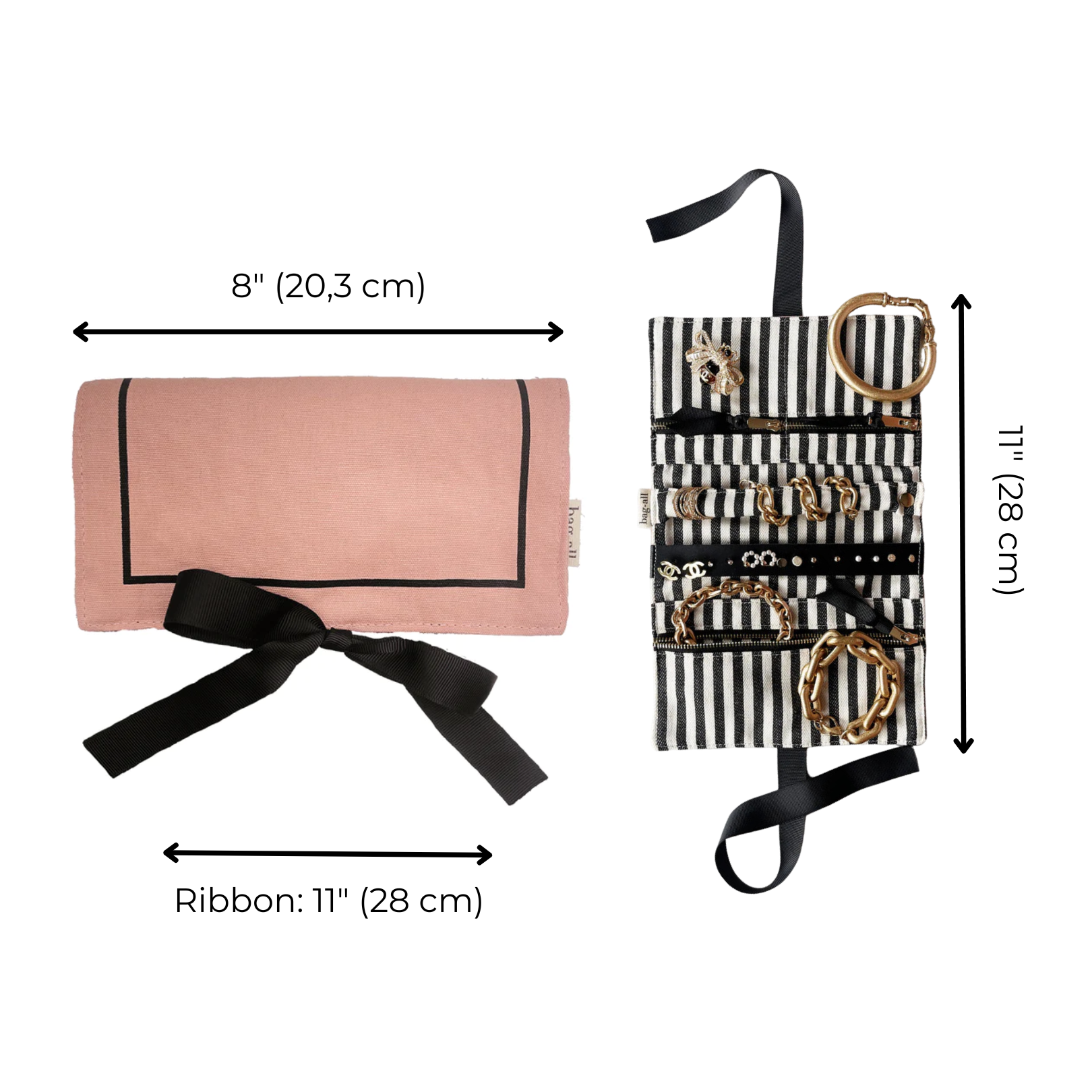 Couture Jewelry Roll, Medium – Pink/Blush - Glamourous Grace