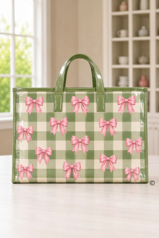 SC - ETA 10/15-10/29 The Belle Gingham Vinyl Tote© - Glamourous Grace