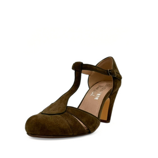 Mulberry Suede T-Strap Heels - Glamourous Grace