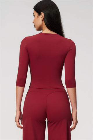 The Natalia Half-Sleeve Top Wide-Leg Crop 2-Piece Set