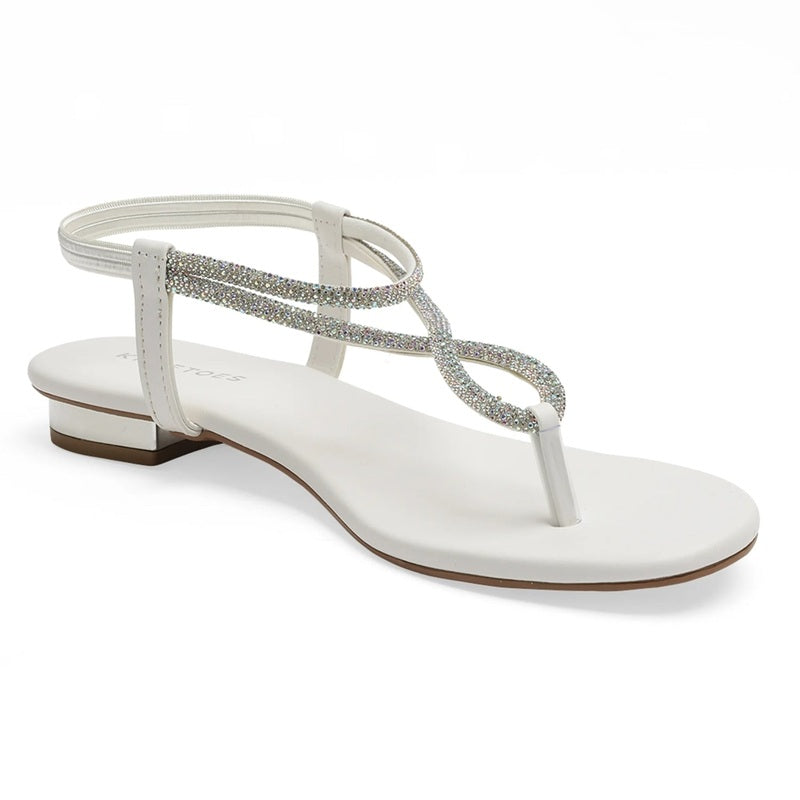 Liora - White Thong Sandals - Glamourous Grace