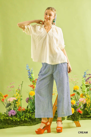 Umgee Cotton Gauze Ruffle Top - Glamourous Grace