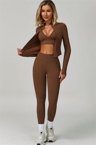 The Empower Jacket Sports Bra Leggings 3-Piece Set