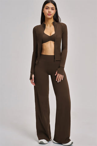 The Swoon Jacket Sports Bra Flared Leggings 3-Piece Set