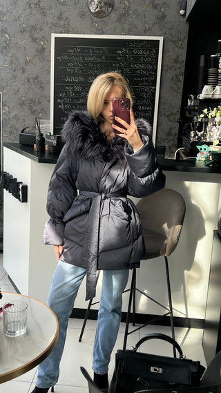 Orchid Genuine Fur Trim Down Parka
