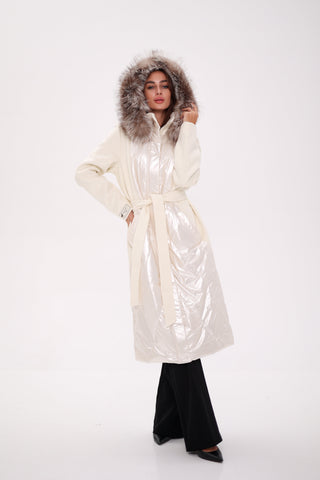 Saga® Furs Silver Fox Wool Alpaca Freudenberg Comfortemp® Coat
