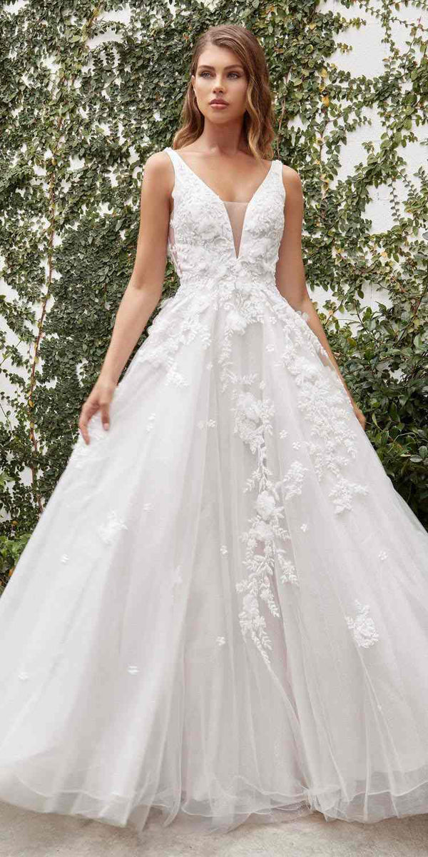 Andrea & Leo A1028W Gardenia A-Line Wedding Gown - Glamourous Grace