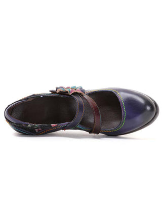 Veda Hand Embossed Leather Shoes