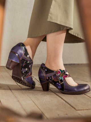 Veda Hand Embossed Leather Shoes