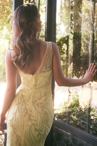 Andrea & Leo A1362 Dress Beaded Sheath Formal Gown