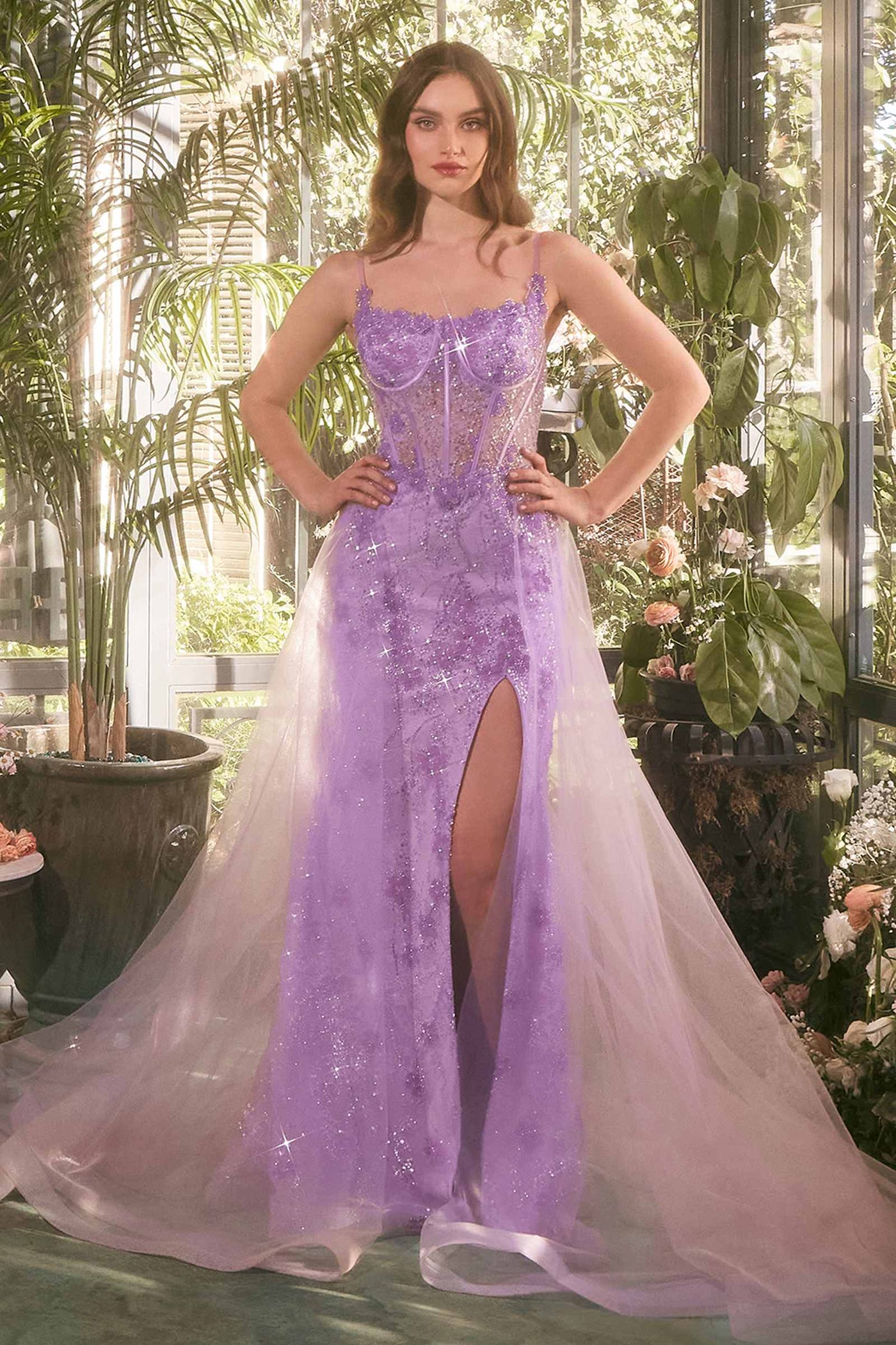 CLEARANCE - Andrea & Leo A1382 Dress Tulle Daisy Overskirt Gown (Size 6) - Glamourous Grace