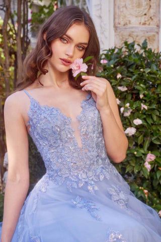 Andrea & Leo A1417 Dress Lace Appliqued A-Line Layered Tulle Gown