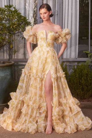 Andrea & Leo A1430 Dress Strapless Floral Printed Ball Gown